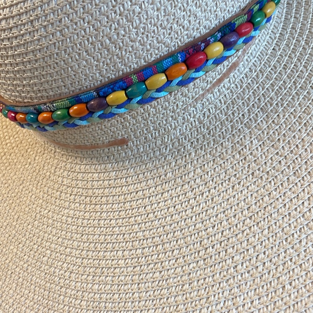 Royal Road Trading Co. Women's Sun Hat with colorful beads, adjustable OSFM VGUC - Picture 8 of 8